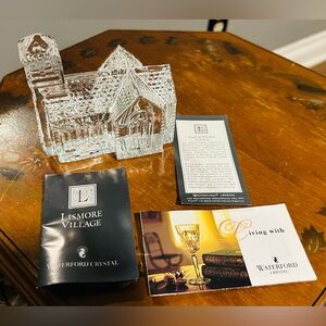 Gorgeous WATERFORD LISMORE CRYSTAL VILLAGE CHURCH PAPERWEIGHT With Box